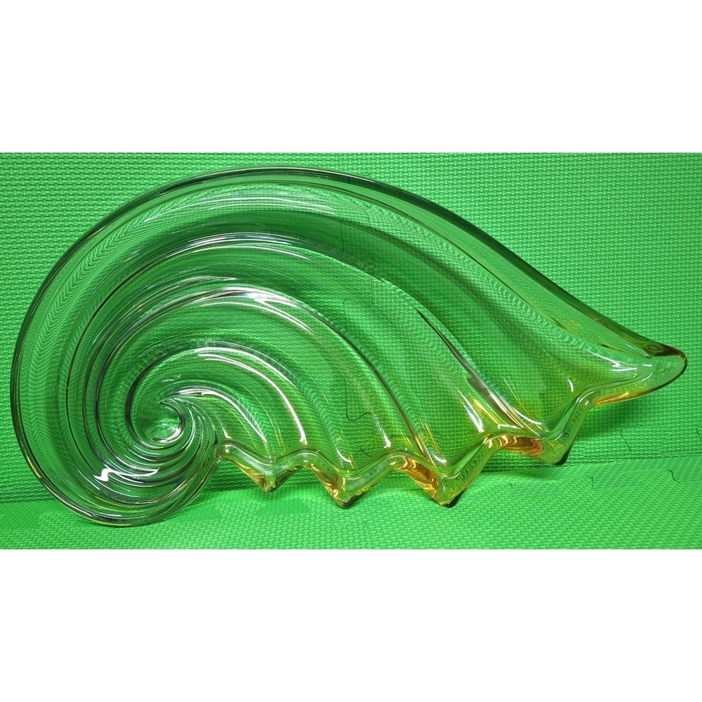 Mikasa Clam Sea Shell Plate Dish Nautilus Crystal Serveware 1980's Vintage 18''